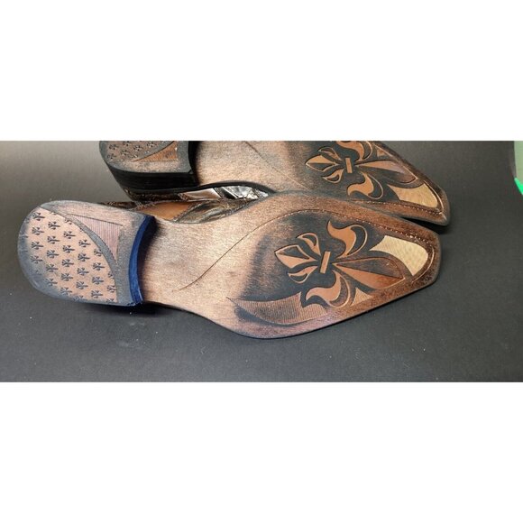 Giorgio Brutini Mens Size 13 M Brown  Leather Square Point Slip on Shoes 178882 - Picture 10 of 14